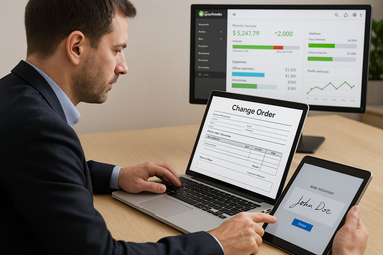 Streamlining Your Workflow: Change Order Intake, Client E-Sign, and Auto-Sync to QuickBooks Online